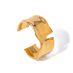 Open image in slideshow, Elsa Cuff | Stainless Steel &amp; 18k Gold Plated
