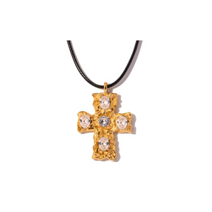 Open image in slideshow, Juliett Cross Necklace | Stainless Steel &amp; 18k Gold Plated
