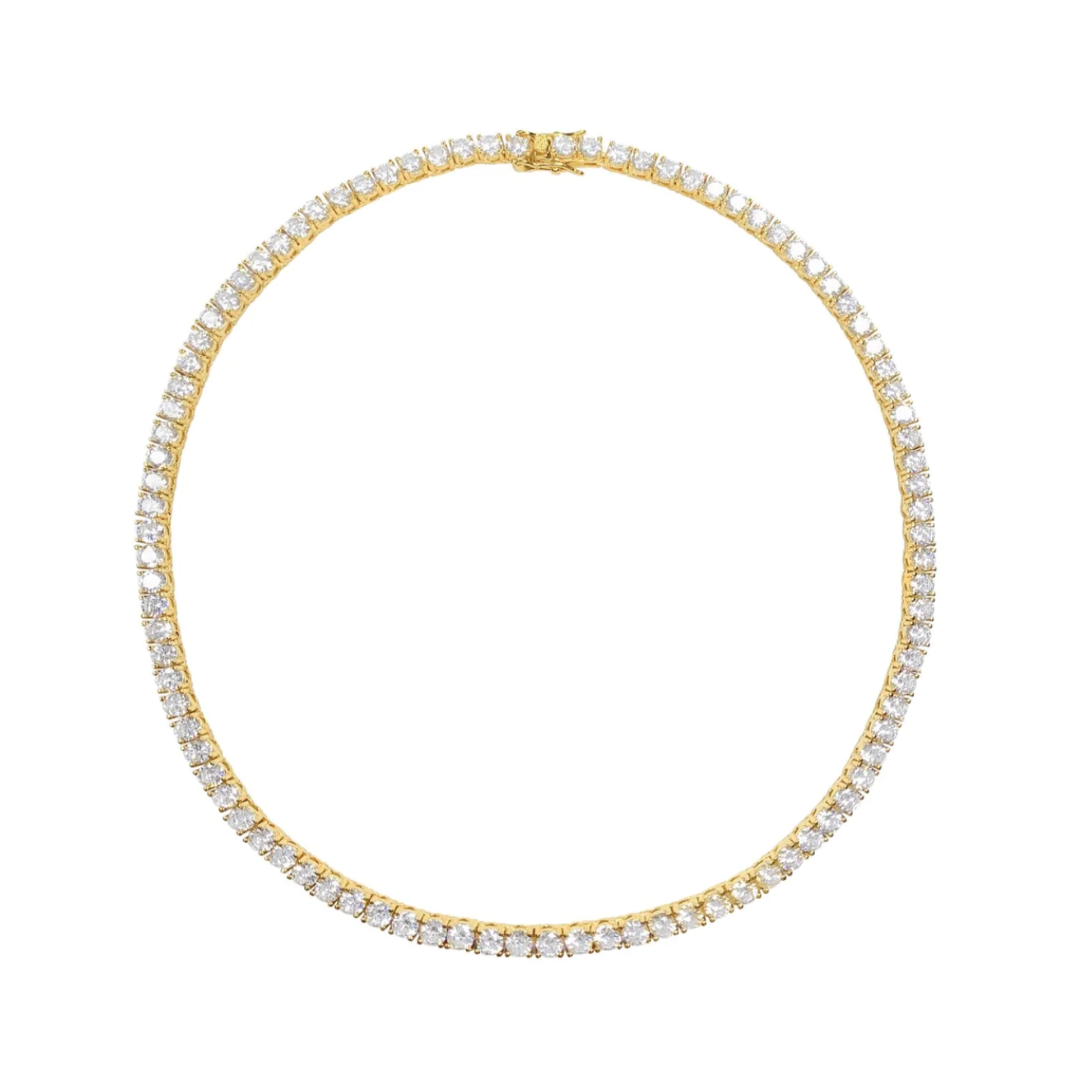Parker 3MM Tennis Necklace | Silver & 14k Gold Plated