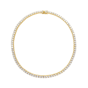 Open image in slideshow, Parker 3MM Tennis Necklace | Silver &amp; 14k Gold Plated
