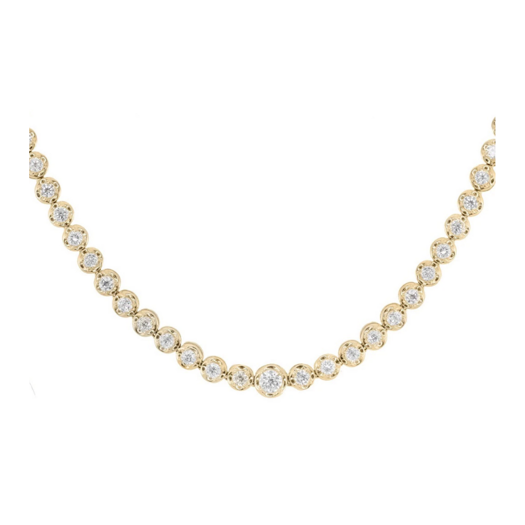 Gigi 3MM Choker Tennis Necklace | Silver & 14k Gold Plated