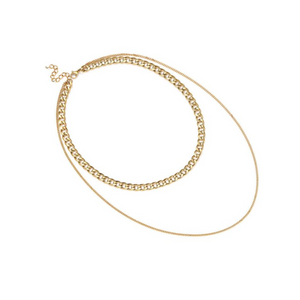 Open image in slideshow, Blair Layered Chain Necklace | Sterling Silver &amp; 14k Gold Plated
