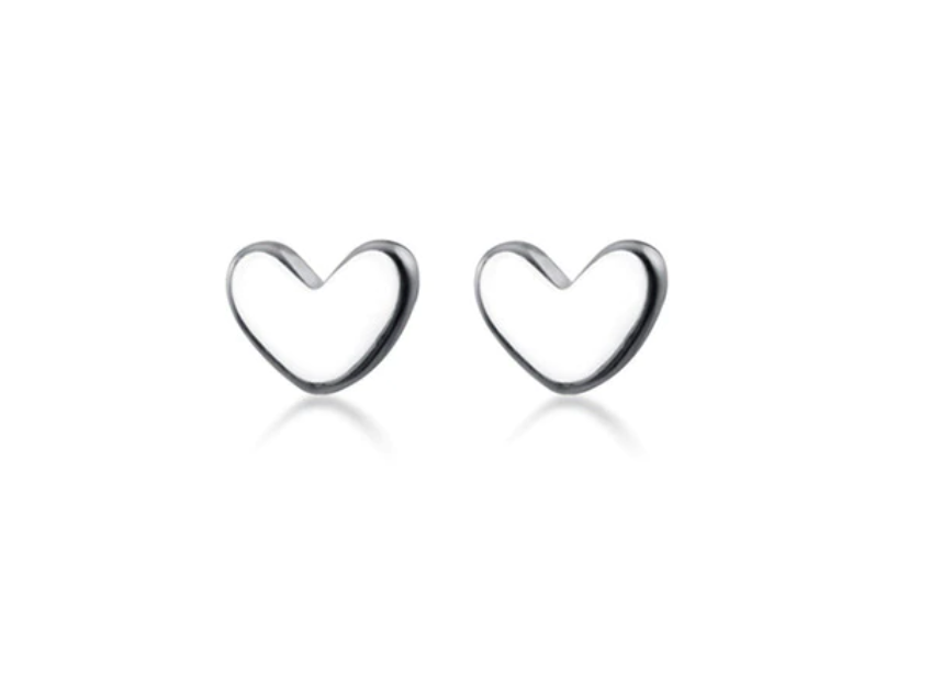 Love Heart Earrings | Sterling Silver & 14k Gold Plated