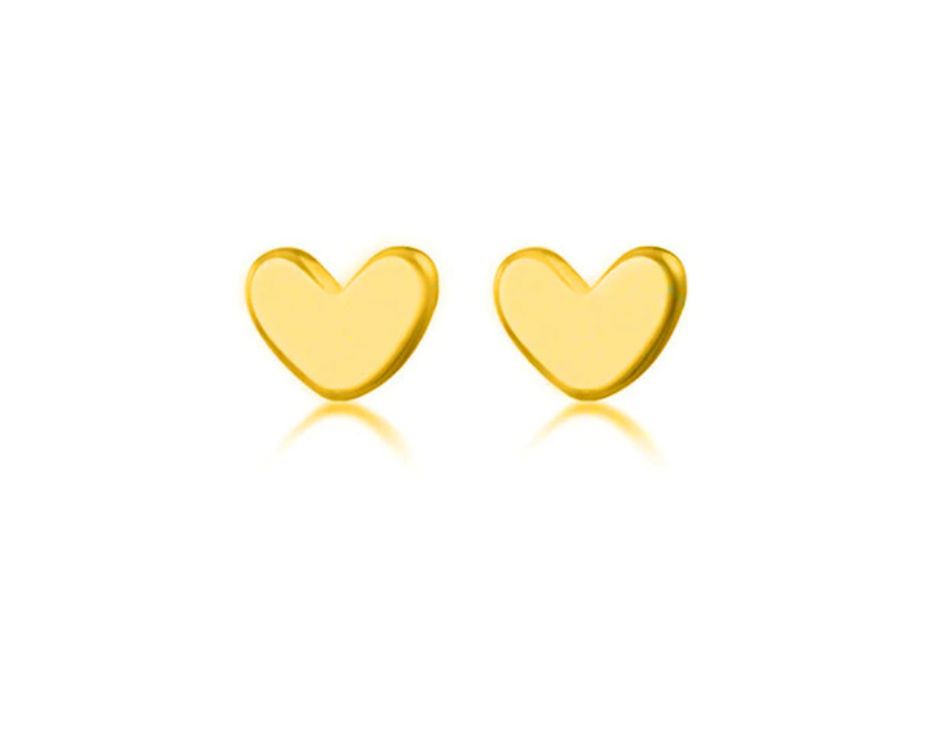 Love Heart Earrings | Sterling Silver & 14k Gold Plated