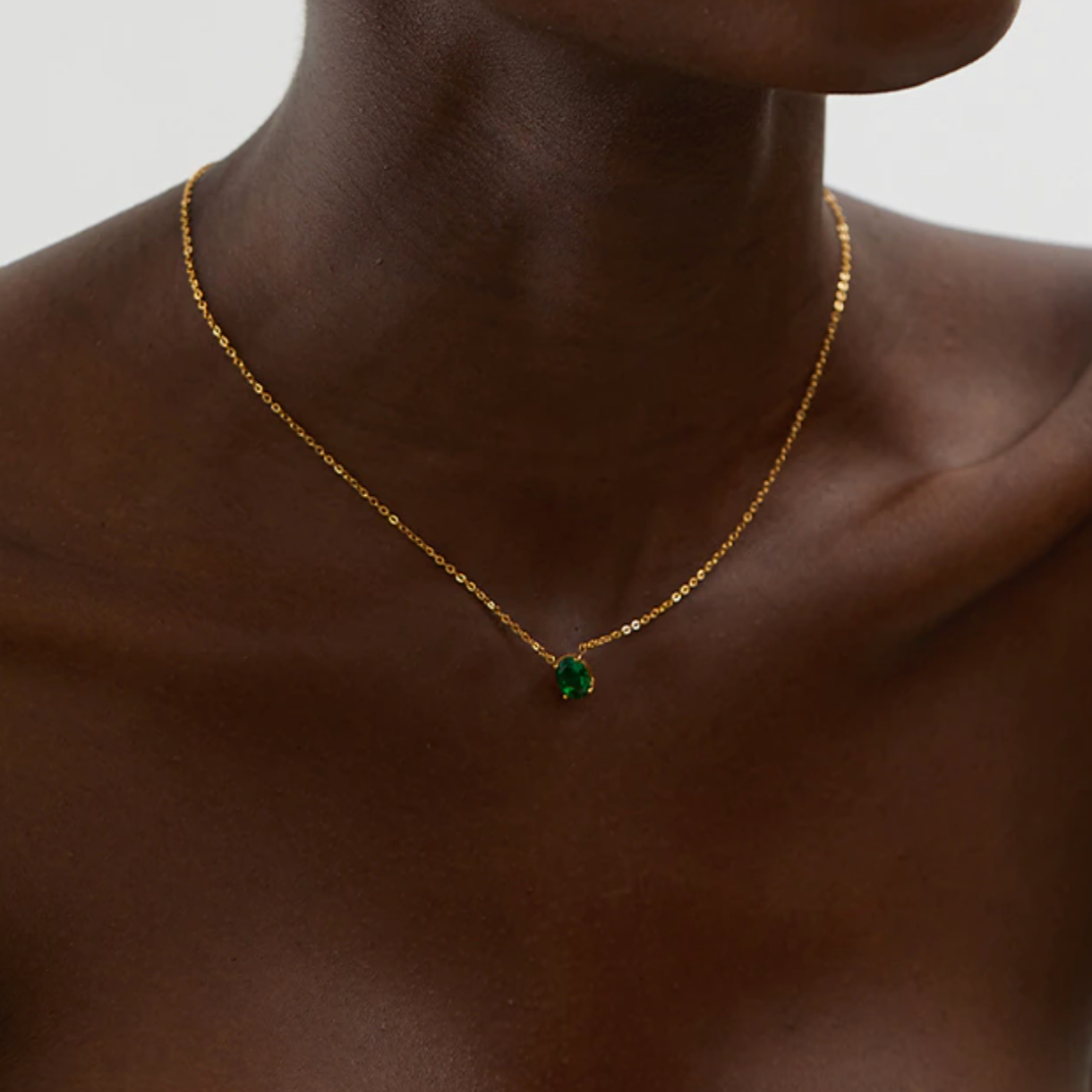 Asmiya Necklace - Green | 18k Gold Plated
