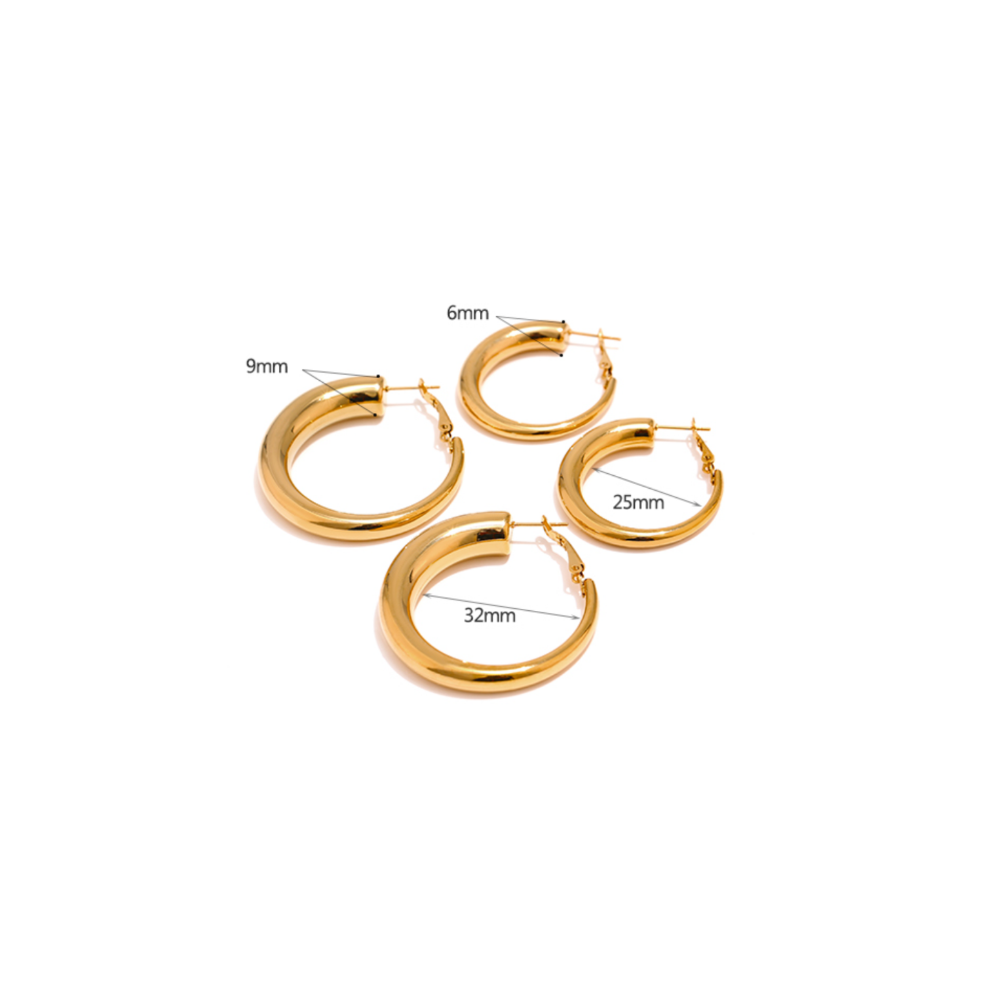 Rosalee Hoops | 18k Gold Plated